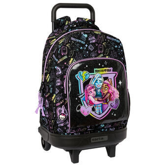 Skoleryggsekk med Hjul Monster High Svart 33 x 45 x 22 cm