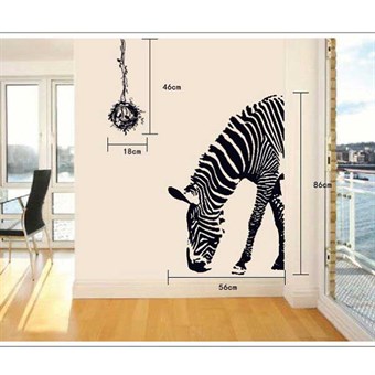 TipTop Wall Stickers Soverom Wall Art Zebra Decal Sticker