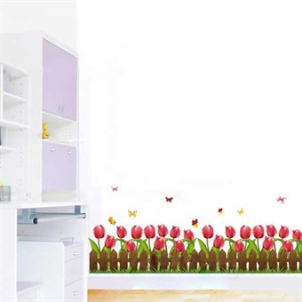 TipTop Wallstickers Pretty Tulips & Butterfly Pattern