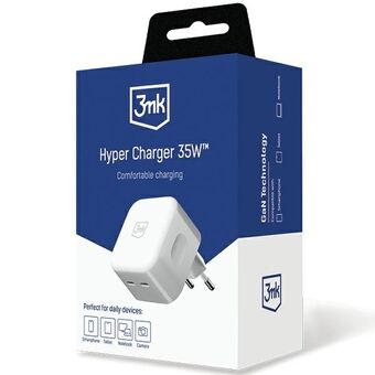 3MK Hyper Charger 35W 2xUSB-C lynlader med QC