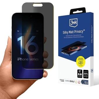 3MK Silky Matt Privacy iPhone 16 Pro 6.3" Privatbeskyttelsesfilm