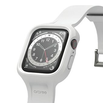 Araree-etui med reim Duple Pro til Apple Watch 44/45mm hvit AR70-01866B.