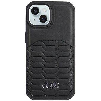 Audi syntetisk skinn MagSafe iPhone 15 / 14 / 13 6.1" svart hardcase AU-TPUPCMIP15-GT/D3-BK