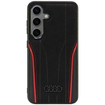 Audi Ekte Skinn MagSafe S24 S921 svart-rød hardcase AU-TPUPCS24-R8/D3-RD