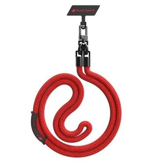 Audi universell telefonreim 120cm 10mm crossbody rød/red AUS-CBL10-RSQ/D1-RD