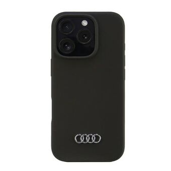 Audi Silikondeksel iPhone 16 Pro 6,3" svart/svart hardcase AU-LSRIP16P-Q3/D1-BK