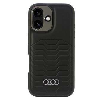 Audi Syntetisk Lær MagSafe iPhone 16 6.1" svart/sort hardcase AU-TPUPCMIP16-GT/D3-BK