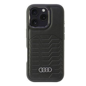 Audi Syntetisk Skinn MagSafe iPhone 16 Pro 6.3" svart/czarny hardcase AU-TPUPCMIP16P-GT/D3-BK