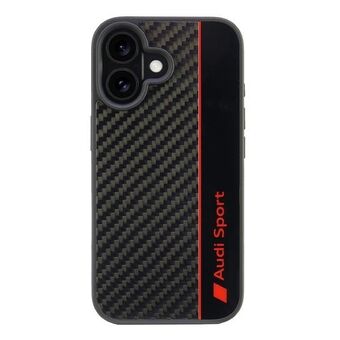 Audi Karbonfiber Stripe iPhone 16 6.1" svart/black hardcase AUS-TPUPCIP16-R8/D1-BK