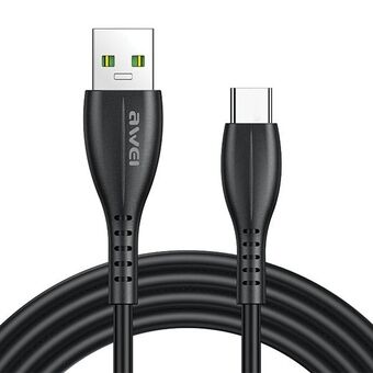 AWEI-kabel CL-115T USB til USB-C, svart/svart