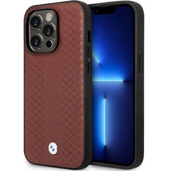 Veske BMW BMHCP14L22RFGR iPhone 14 Pro 6.1" Burgund/burgunder diamantmønster i skinn