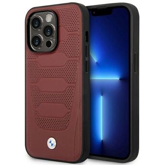 Veske BMW BMHMP14X22RPSR iPhone 14 Pro Max 6,7" Burgundy/burgunder skinnseter Mønster MagSafe