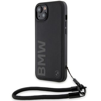 BMW BMHCP15S23RMRLK iPhone 15 / 14 / 13 6.1" svart/hardcase Signature Leather Wordmark Cord