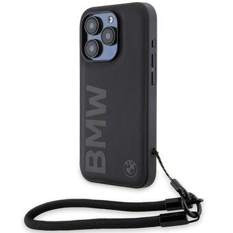 BMW BMHCP15X23RMRLK iPhone 15 Pro Max 6.7" svart/hardt etui i signaturlær med påtrykt Logo