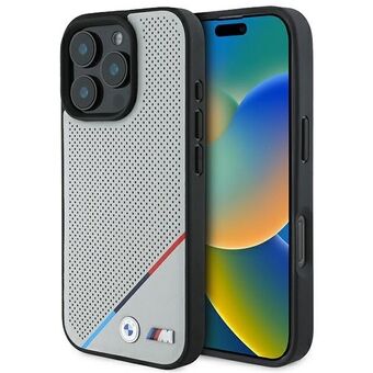 BMW BMHMP16L23PUPDG iPhone 16 Pro 6,3" grå/grått hardcase M Perforert Tricolor Line MagSafe