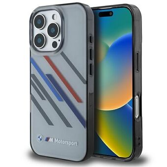 BMW BMHCP16L23HTRAG iPhone 16 Pro 6.3" grå/grey hardcase Motorsport IML Random Stripes