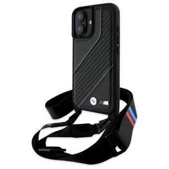 BMW BMHCP16S23PSCCK iPhone 16 6,1"        svart/svart hardcase M Edition Carbon Stripe & Strap