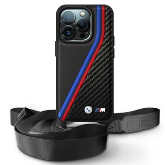 BMW BMHCP16L23PSVTK iPhone 16 Pro 6.3"    svart/sort hardcase M Edition Carbon Tricolor Lines & Strap