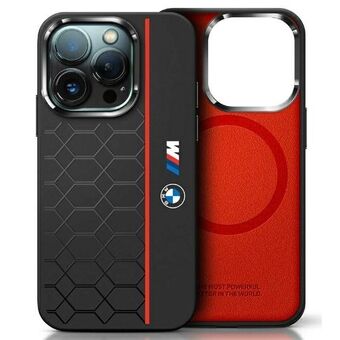 BMW BMHMP16X23SHER iPhone 16 Pro Max 6,9" svart/czarny hardcase Silikon Hexagon Rød Linje MagSafe