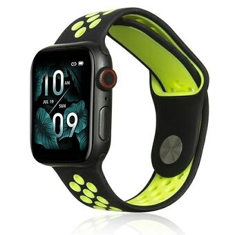 Beline Apple Watch Sport Silikonbånd 42/44/45/49 mm svart/lime svart/lime