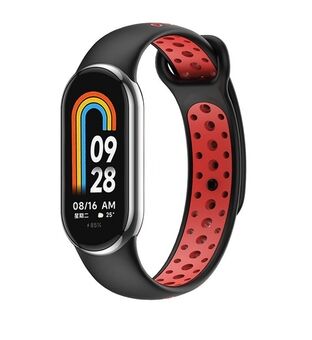 Beline pasek Mi Band 8 design czarno-czerwony /svart-rød