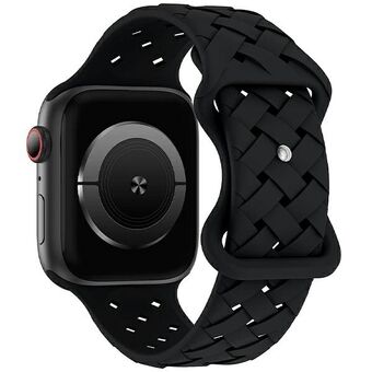 Beline rem til Apple Watch laget av vevd silikon 42/44/45/49mm i fargen svart