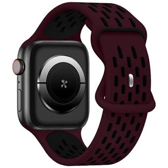 Beline pasek Apple Watch New Sport Silicone 38/40/41mm bordowo-czarny wine red/black box 

Beline rem til Apple Watch New Sport Silicone 38/40/41mm, rødvin/svart, med eske.