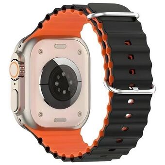 Beline pasek Apple Watch Silicone Waves 38/40/41mm czarno-pomarańczowy /black-orange boks