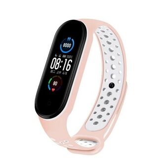 Beline pasek Design Mi Band 7/6/5 rosa-hvit /pink-white