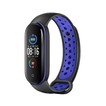 Beline pasek Design Mi Band 7/6/5 svart-blå/svart-blå