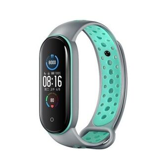 Beline pasek Design Mi Band 7/6/5 grå-grønn /grey-green