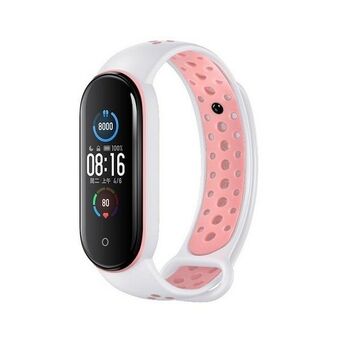 Beline pasek Design Mi Band 7/6/5 hvit-rosa /white-pink