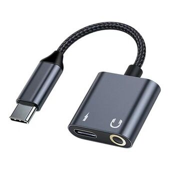 Beline Adapter som deler USB-C til USB-C/Jack 3,5mm svart/svart DAC BLNAA01