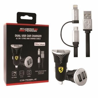 Ferrari lader FEBCCCBUNBK 2-i-1 MFI lightning/micro USB svart/svart