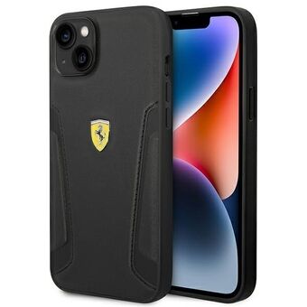 Ferrari FEHCP14SRBUK iPhone 14 / 15 / 13 6.1" svart hardcase lær stempel-sider