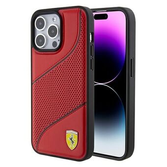 Ferrari FEHCP15LPWAR iPhone 15 Pro 6.1" rød hardcase Perforert bølger metalllogo