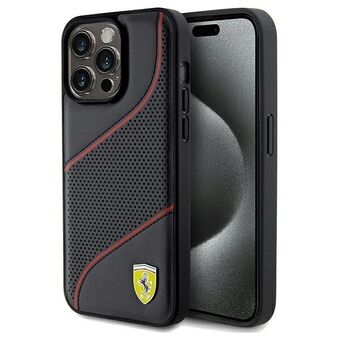 Ferrari FEHCP15XPWAK iPhone 15 Pro Max 6.7" svart hardcase Perforated Waves Metal Logo