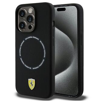 Ferrari FEHMP15XSBAK iPhone 15 Pro Max 6,7" svart/stiv hardcase Med trykt ring MagSafe