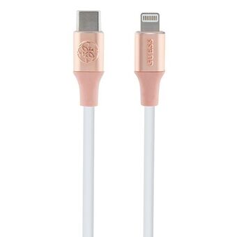 Gjett GUCLLALRGDP kabel USB-C - Lightning 1.5m Rask Lading rosa/pink Ebossed Logo