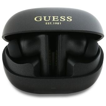 Guess Bluetooth-hodetelefoner GUTWST88MCTGK TWS + dokkingstasjon svart/sort Capsule Printed Logo