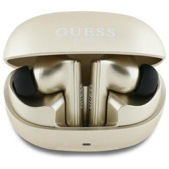 Guess Bluetooth-hodetelefoner GUTWST88MCTGD TWS + dokkingstasjon gull/gull Capsule Printed Logo