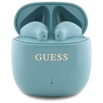 Guess Bluetooth-hodetelefoner GUTWSJ14ESGQ TWS + dokkingstasjon turkis/trykt Classic Logo