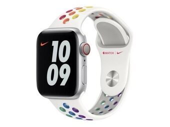 Apple Watch MYD52AM/A 38/40/42 mm Nike Sport Band Pride Edition hvit/hvit stropp