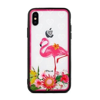 Hearts iPhone 5 / 5S / SE dekseldesign 3 klar (rosa flamingo)