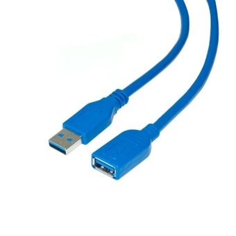 USB 3.0 skjøtekabel 2m A-A M/F blå