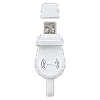 Here is the translation to Norwegian:

4smarts trådløs lader VoltBeam Mini for Apple Watch 1-8/SE med 1m USB-A 2.5W kabel hvit/white 462332