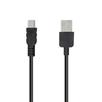 Universalkabel mini USB svart/sort 1m