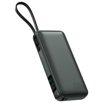 4smarts Powerbank Enterprise 20000mAh 130W med innebygd USB-C-kabel grå/space grey 541134