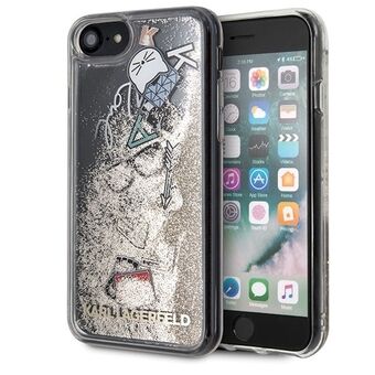 Karl Lagerfeld KLHCI8KSICGO iPhone 7/8 SE 2020 / SE 2022 gull/gold hardt deksel Iconic Liquid Glitter