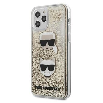 Karl Lagerfeld KLHCP12LKCGLGO iPhone 12 Pro Max 6,7" gull/gold hardcase Liquid Glitter Karl&Choupette